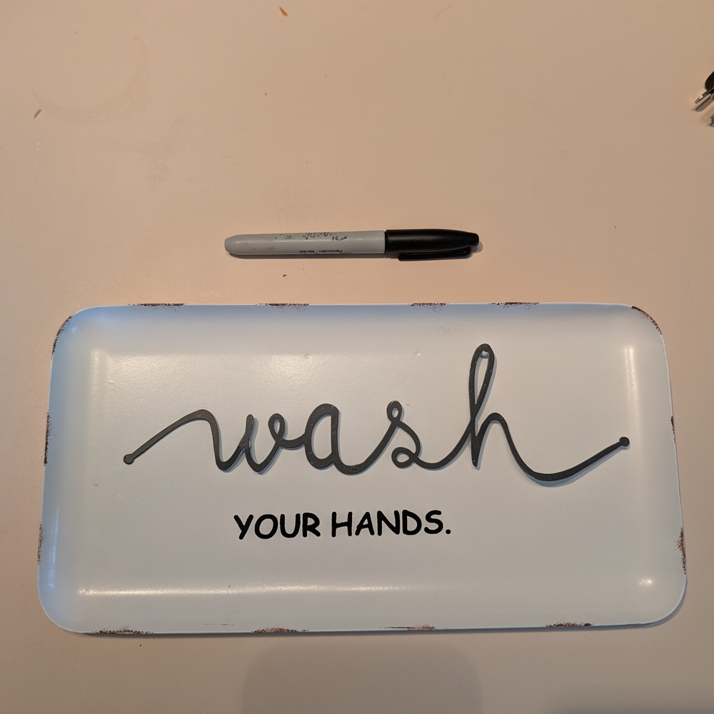 White Wash Your Hands Tray